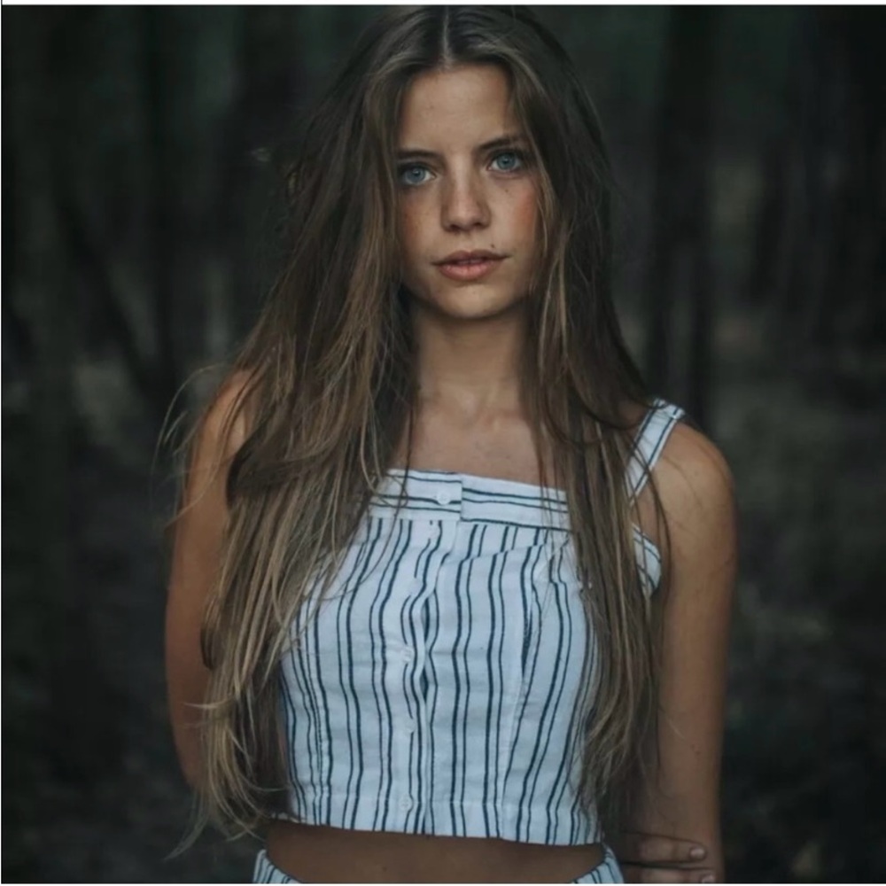 Brandy Melville striped corset crop top.